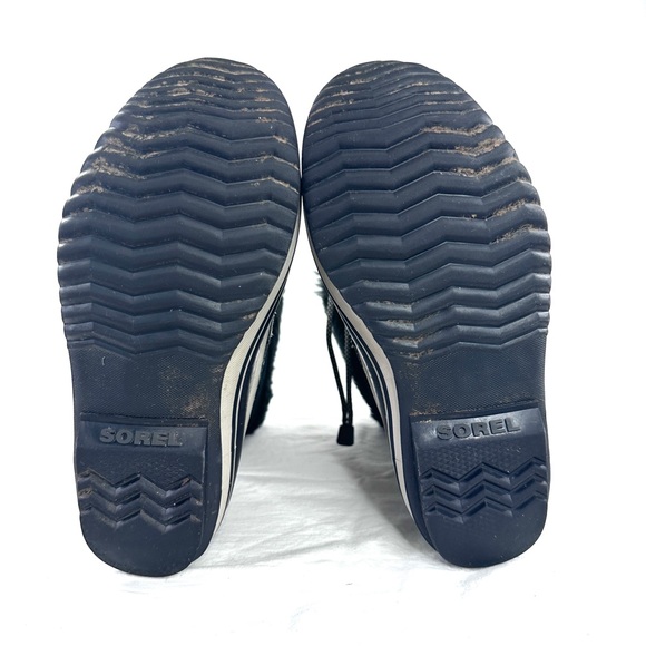 Sorel Joan Of Arc Youth Girl Size 6 Black Suede Snow Boot Wool Lining NY1966013 - Picture 6 of 8